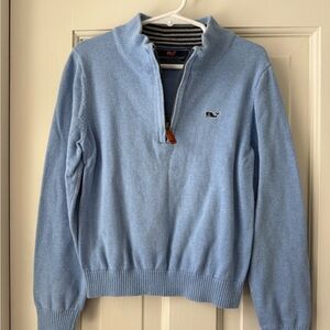 Vineyard Vines Kids Light Blue Half-Zip Sweater